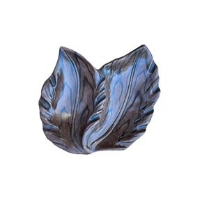 California Originals 77 USA Leaf Decorative Serving Dish Brown Glaze Finish